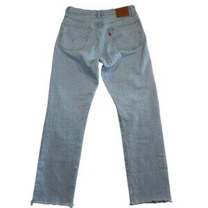 Vintage LEVIS 501 Light Wash Button Fly Frayed Hem Denim Jeans 27